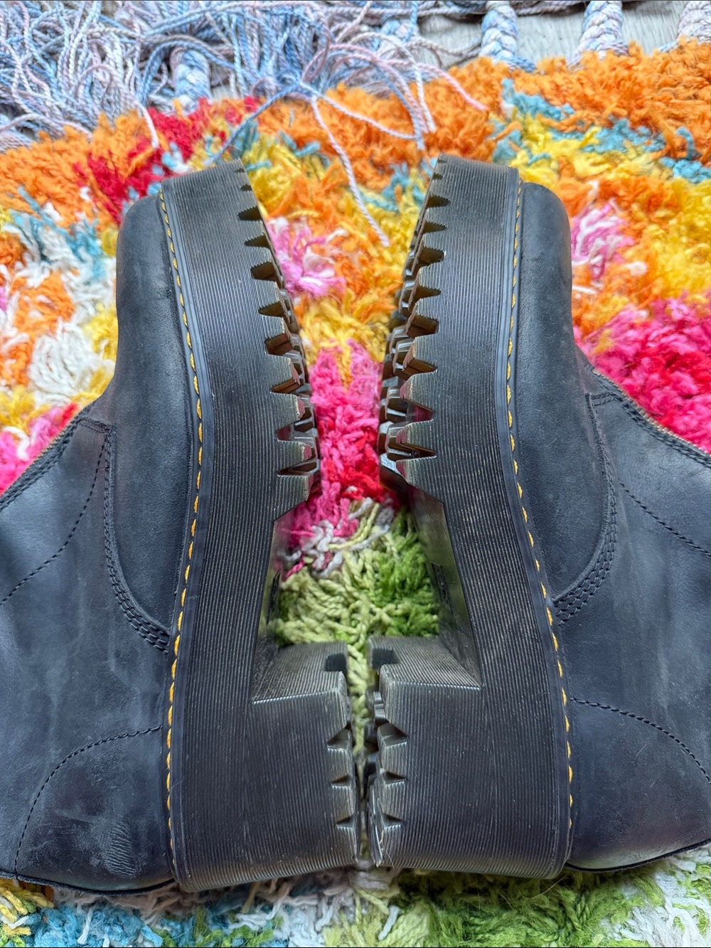 Dr. Martens Tamela Boot Black Chunky with Buckle Straps - Picture 7 of 13